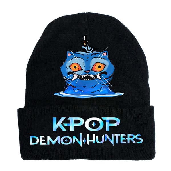 KPOP Demon Hunter Tjocka Varma Öronmuffar Hatt Herr Vinter Ridning Stickad Hatt grå grey