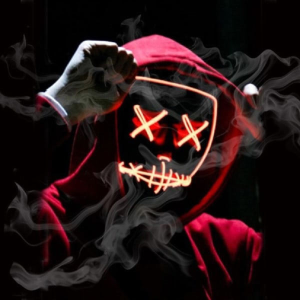 Halloween-naamio Led Hehkuva Naamio El-lanka Valo Purge-elokuvan Pukuvalo Halloween-juhlat punainen red