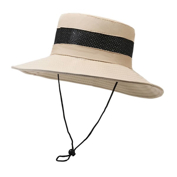 Breda och Dam Breda Brätte Bucket Hats, Vikbara Andningsbara Panamahattar, UV-Resistenta, Utomhusfiske, Sommar Khaki