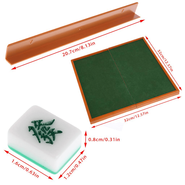 Bärbart Mini 144 Mahjong Set Mah Jong Bord Traditionellt Spel Tr