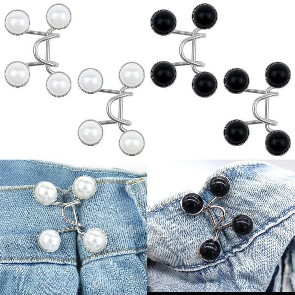 4 sæt denim perleknapper Justerbart taljespænde
