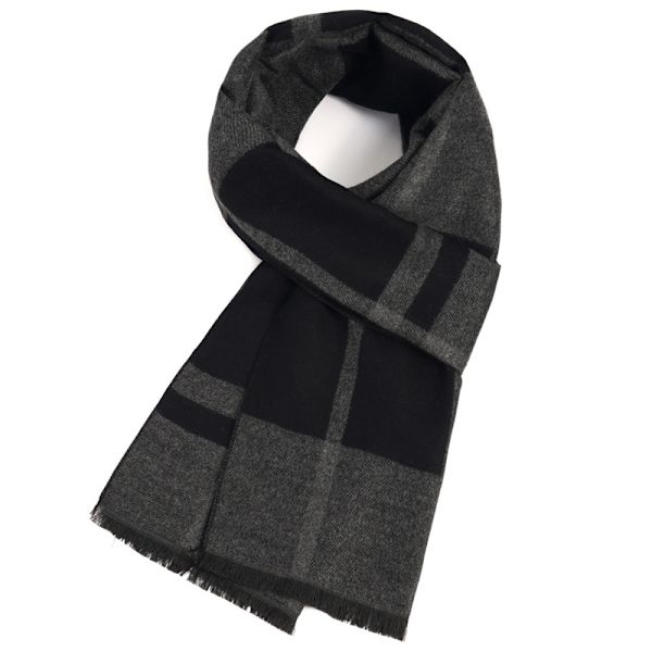 Herre Faux Cashmere Termisk Skjerf Myk Bomull Langt Skjerf Komfortabelt Varmt Høst Vinter Skjerf
