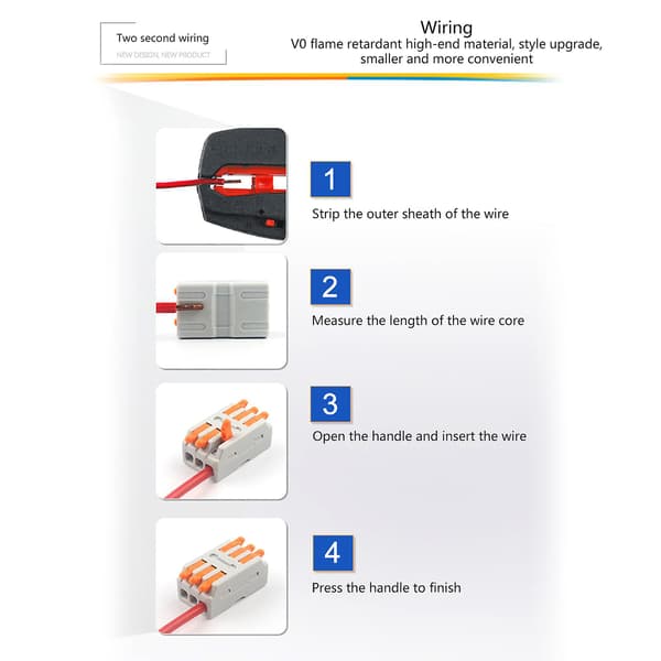 Kopplingsplint Universal Din-skena Kompakt Mini Push-in Anslutning