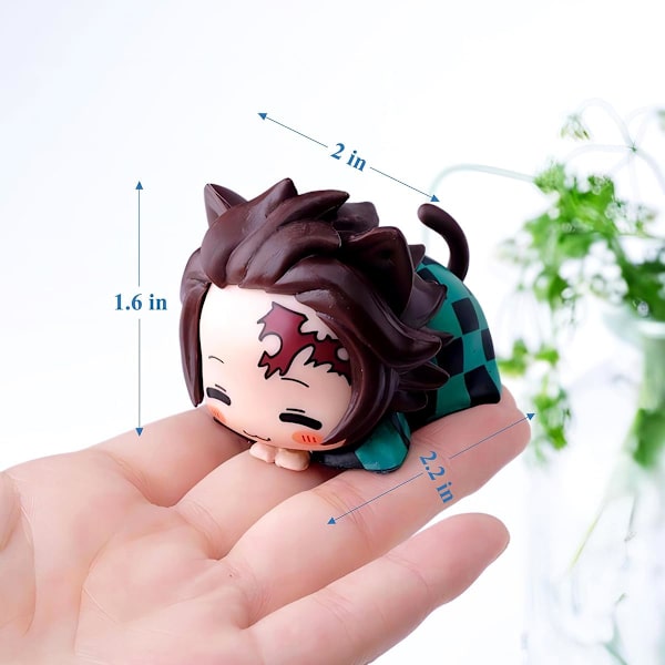 Demon Cosplay Slayer Figur Sæt Sød Anime Figur Skrivebordsdekoration Ornament kawaii Anime Figur Fan Fødselsdagsgave Samling 4x5,6 cm (6 stk)