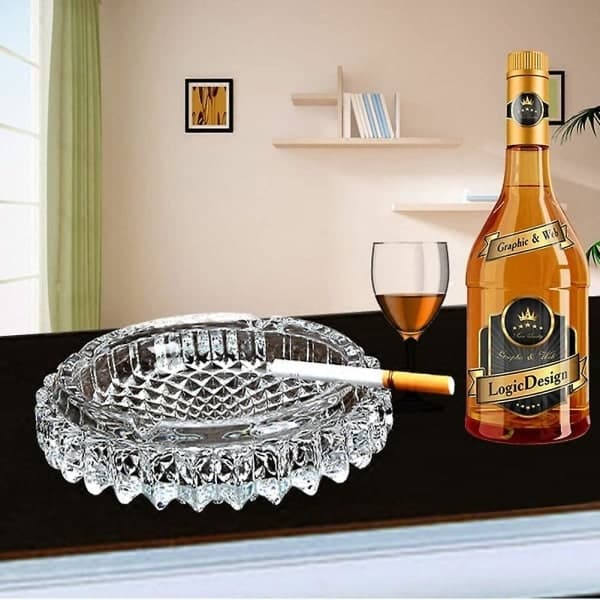 Rundt askebæger i glas