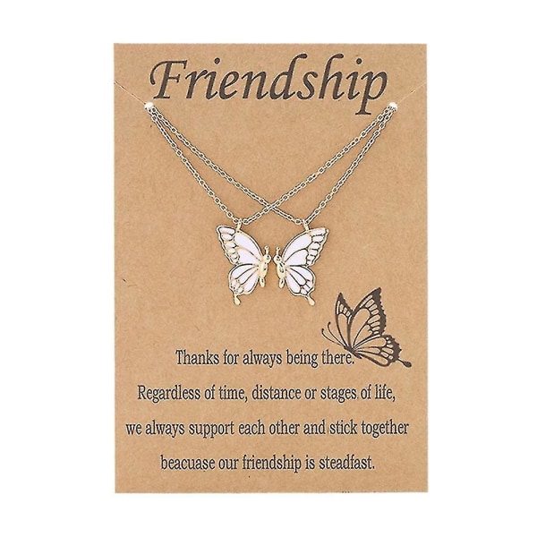 Kvinnors Vänskap Bästa Vänner Butterfly Halsband Gift