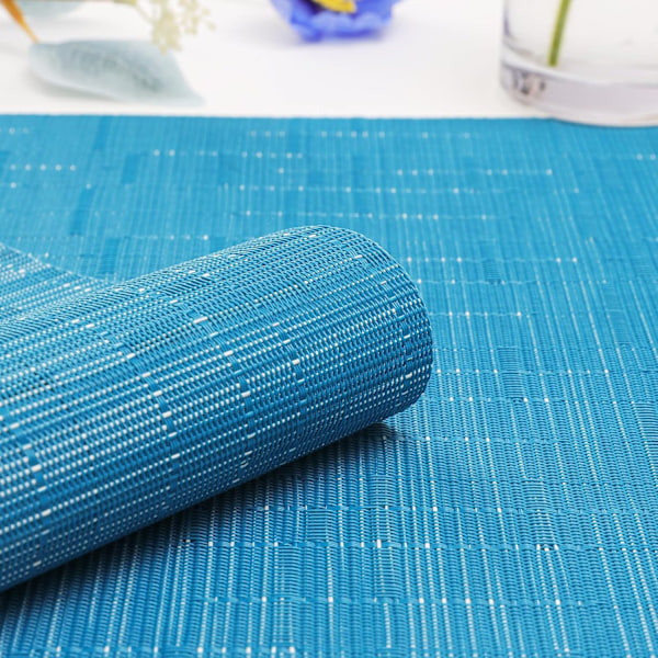 Pöytätabletit, 6 kpl, Pestävät vinyylimuoviset tabletit, Lämmönkestävät, Liukumattomat, Helppo puhdistaa ja vedenpitävät 30x45cm. blue