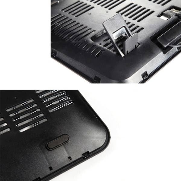 Metal Panel Dual Fan Notebook Køler Høj Hastighed Støjsvag Laptop Kølepude Slank Stand Holder til 14 Tommer PC Computer Sort