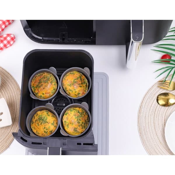 Ramekin til Airfryer, Æggeforme til Airfryer, Sæt med 4 - Sort