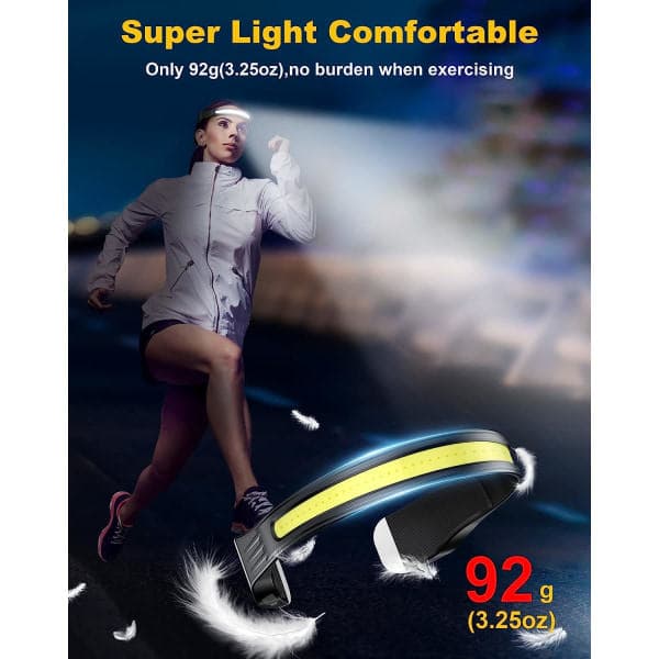 2 kpl LED-otsalamppu ja kaulalamppu USB C ladattava