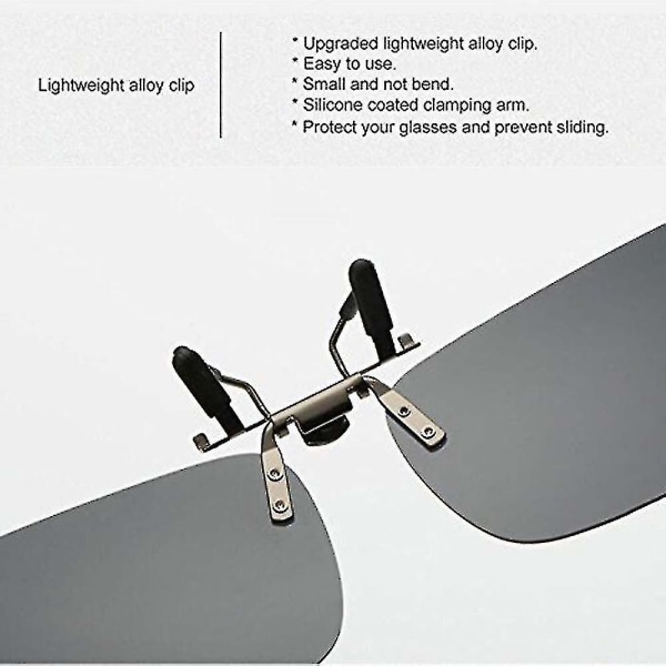 3-pack, Clip On Flip Up polariserad lins för UV-skydd Solglasögon Y