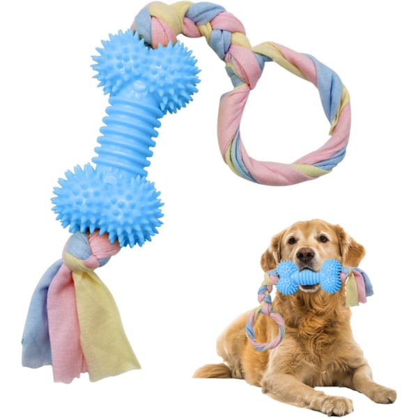 Hundetyggelegetøj, Holdbart Knogleformet Uforgængeligt Hundelegetøj med Reb til Små, Mellemstore og Store Hunde i Tandfrembrudsperioden
