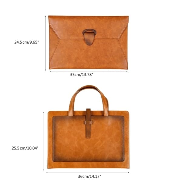 Filmapp handväska, lädermapp, laptopfodral, dokumentväska null - 3 null - 3