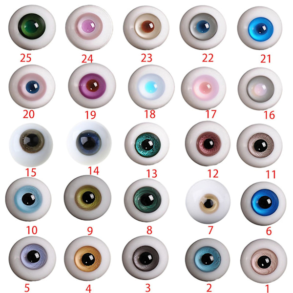 14mm Bjd 1/3 1/4 Glasøjne til Dukke Dukketilbehør Glas