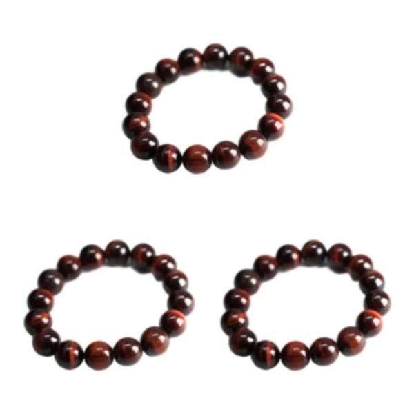 1/2/3/5 Natursteinperler - Lett å bruke Tigerøye Armbånd Rød Tigerøye 12MM 3STK Red Tiger Eye12MM 3PCS