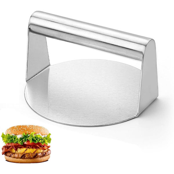 Rostfri hamburgare press, 5,51 tum, kraftig, rund hamburgare patty maker form, perfekt för platt topp grill matlagning, biff, panini