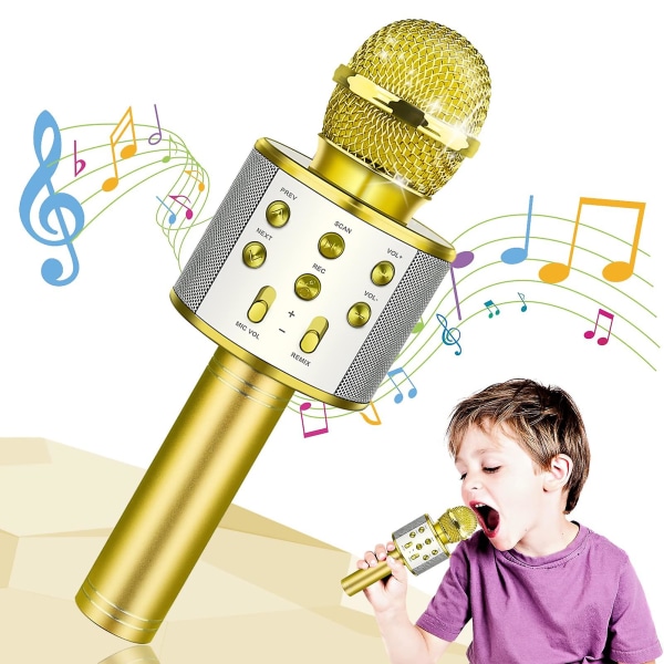 Karaoke trådlös mikrofon Bluetooth handhållna mikrofoner för barn Pojkar Flickor Lärleksaker Högtalare Karaokemaskin