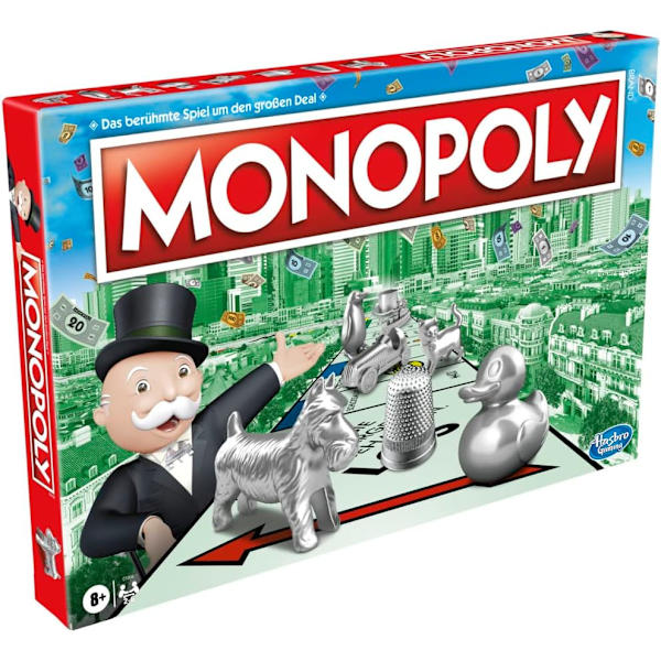 Monopoly-lautapeli, perhepeli aikuisille ja lapsille, 2–6 pelaajaa, strategiapeli lapsille, lahja perheille, 8-vuotiaasta alkaen