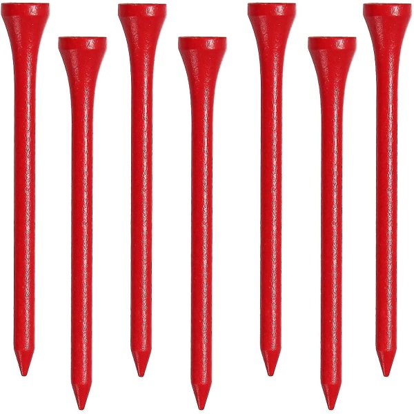 Niuniu Golf Tees, 2 3/4 tum, 70 Count, Professional Deluxe Wooden Golf Tee, Natural Hard Wood Golf Tee Red
