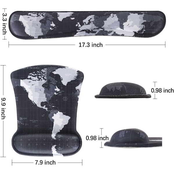 Kartta hiirimatto, ergonominen hiirimatto, geelihiirimatto rannetuella