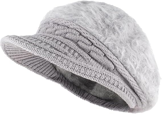 Baker Boy-hatt for kvinner, varm vinterberet med brem, flat ullcaps for damer