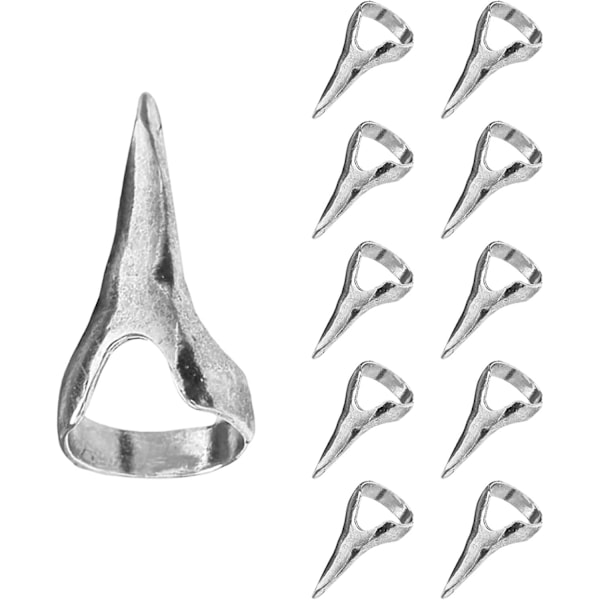 10 st kloringar för kvinnor flickor Halloween fingernaglar ihåliga blommiga fingerringar zigenare egyptiska ringar cosplay fingertoppsklor för kostym 10 Pcs Style B Silver