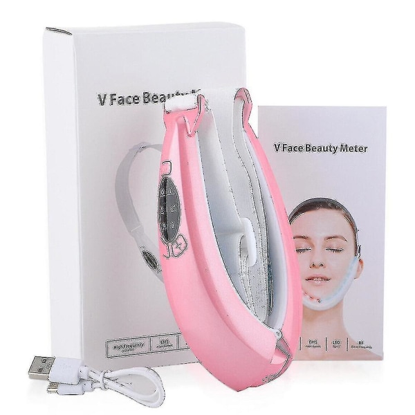 V-face Beauty Meter Shaping Massager Lifting Minska dubbelhakans bantning Pink