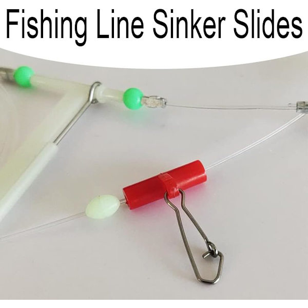 40 st fiskespö sinker glidare T-formad lina fiske swivels snäpp vikt glidare fiske finder klämma