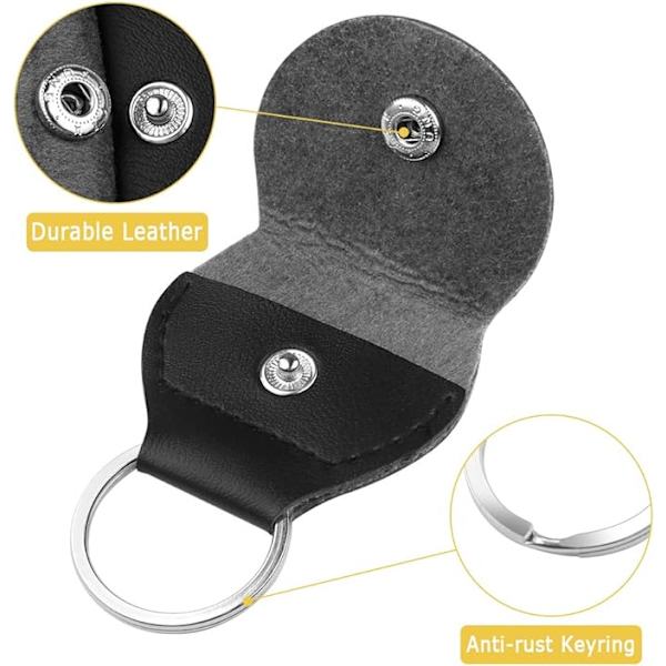 10 st plektrum med 2 st läderplektrumhållare nyckelring för akustisk gitarr, elgitarr, bas, ukulele