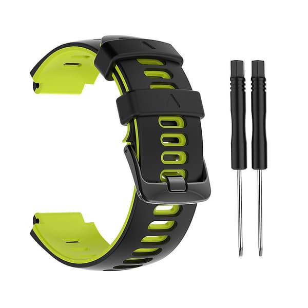 Armband Stålspänne Silikonrem För Garmin-forerunner 735xt