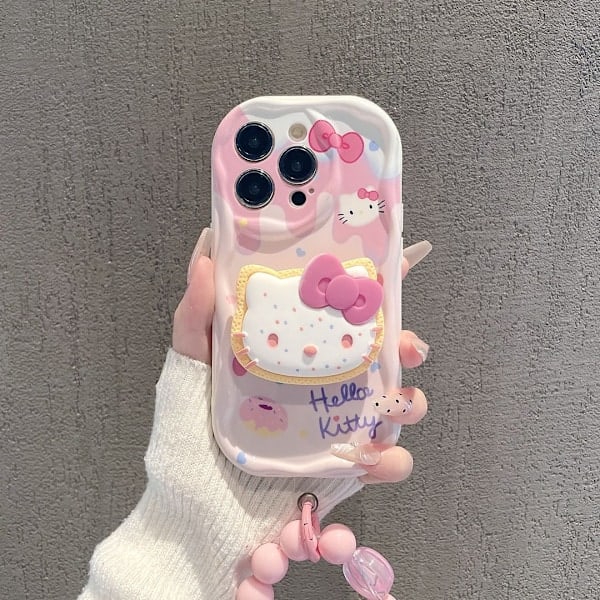 Kompatibelt Søtt Katte-deksel for iPhone, Rosa Kawaii med Stativ og Anheng, Tegneserie Klar Myk TPU Telefondeksel iPhone XS Max iPhone XS Max