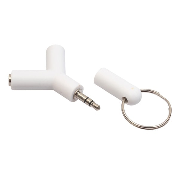 3,5 mm Audio Y-splitter 1-2 Kabeladapter för Hörlurar Vit