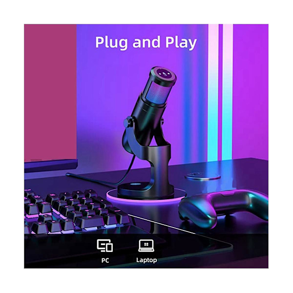 USB Mikrofon Kablet Live Karaoke Lydkort Datamaskin Mobiltelefon