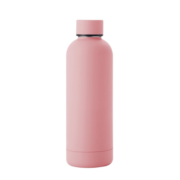 Bärbar stålflaska Vakuumflaska Utomhussport Vattenflaska Big Belly Cup Dryckesflaska Resemugg (1 st) pink