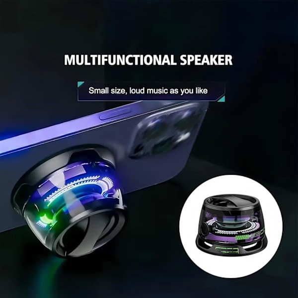 Mini Bluetooth Høyttaler G200, Multifunksjonell Magnetisk Bluetooth Høyttaler (Svart)