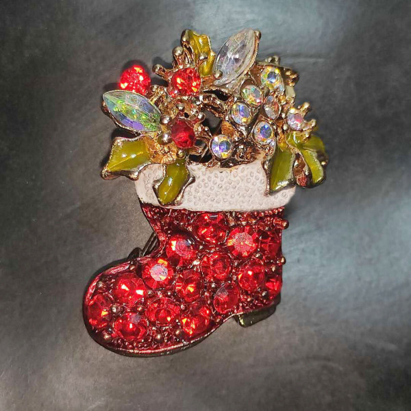 2st Kvinnors Julbroschnål, Flerfärgad Rhinestone Crystal Emalj Julsmycken presenter för flickor