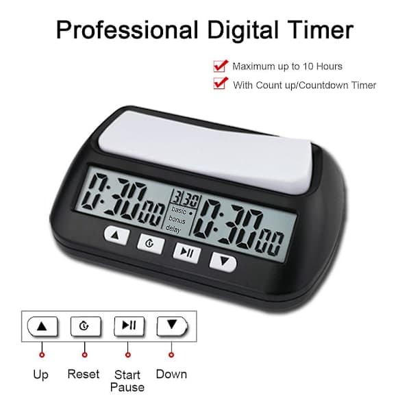 3-i-1 Multifunktionel Bærbar Professionel Skak Ur Digital Skak Timer Spil Timer