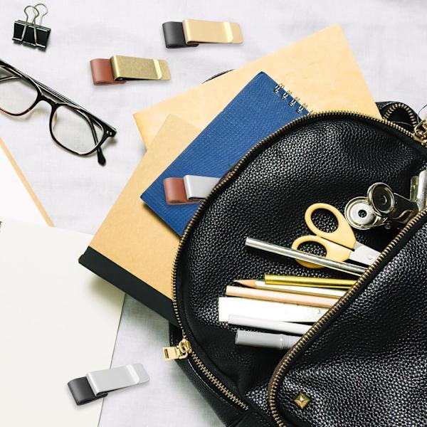 stk. Penneclips til notesbog Pen Loop Holder til notesbøger PU læder Pen Etui Penneclips til journal, planlægger, notesbog
