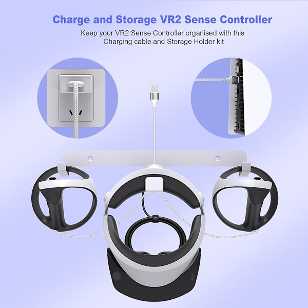 Universell VR-veggmontering for PS VR2 Headset Holder Lading C