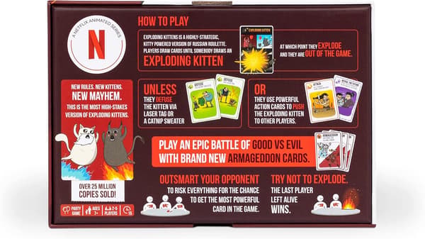 Exploding Kittens Hyvä vs. Paha - 55 Netflix-sarjan inspiroimaa korttia - Nosta Exploding Kittens -pelin tasoa uusilla hahmoilla