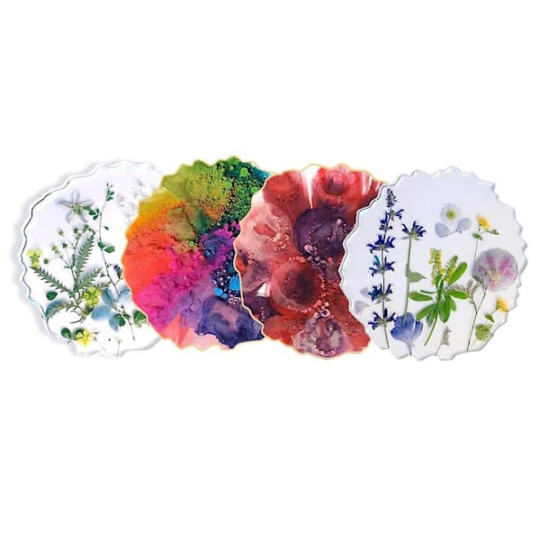 Kristall Epoxiharts Underlägg Brickformar Set Agat Geode Underlägg R