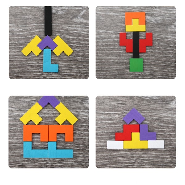 Träpusselspel Tetris, Pedagogisk Leksak för Barn, Kognitiv Utveckling, Perfekt Present