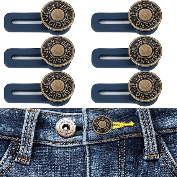 6 set knappförlängare, byxmidjeförlängare, byxor jeans knappförlängare midjeförlängare jeans hopfällbar knapp jeans byxor knappförlängare set