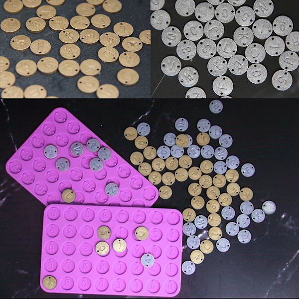 2 stk. Runde Skiver Anheng Halskjede Resin Speil Silikonformer Je