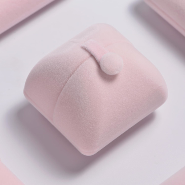 Velvet Ringæske Pink Ring Gaveæske Ring Opbevaringsetui til Frieri Jubilæum Forlovelse Bryllup Jul