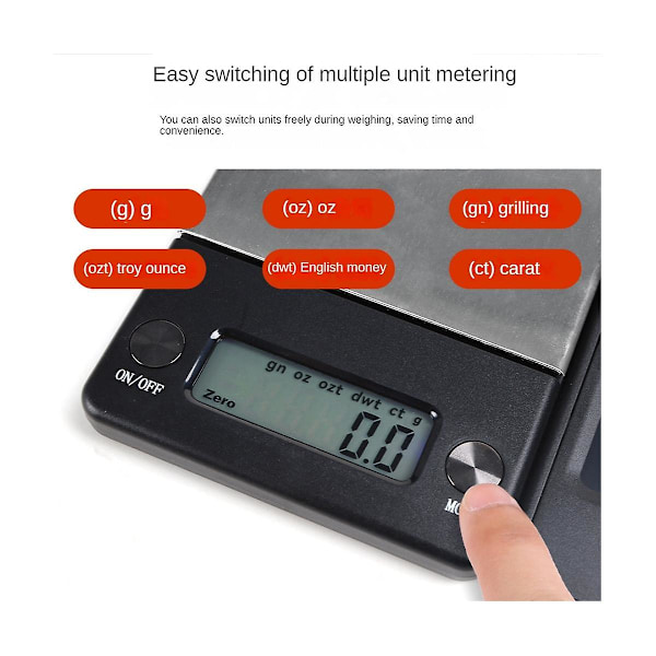 Multifunktionell Digital Räknare 1000g Med 0.1g Fickvåg