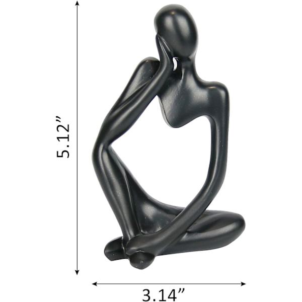 Resin Statue Tenker Stil Dekor Abstrakt Skulpturer Samleobjekter Figurer for Hjemmeinnredning Moderne Kontor Hylle Skrivebord (Svart Venstre) Black-left