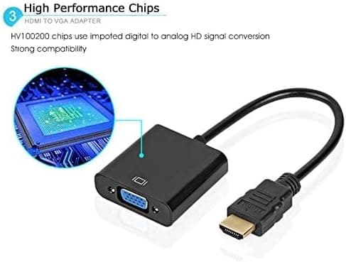 HDMI til VGA Adapter Han til Hun Konverter Adapter 1080P til Tablet PC Laptop Sort