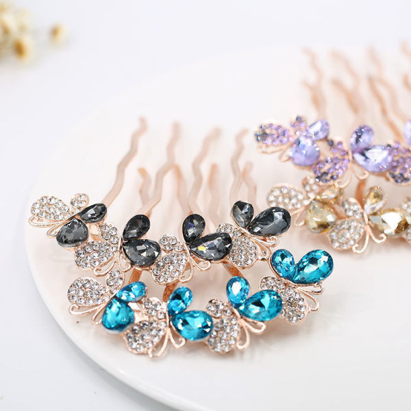 1 st Kvinnors Rhinestone Kristall Bröllop Blomma Hårkam Klämma Hårnål