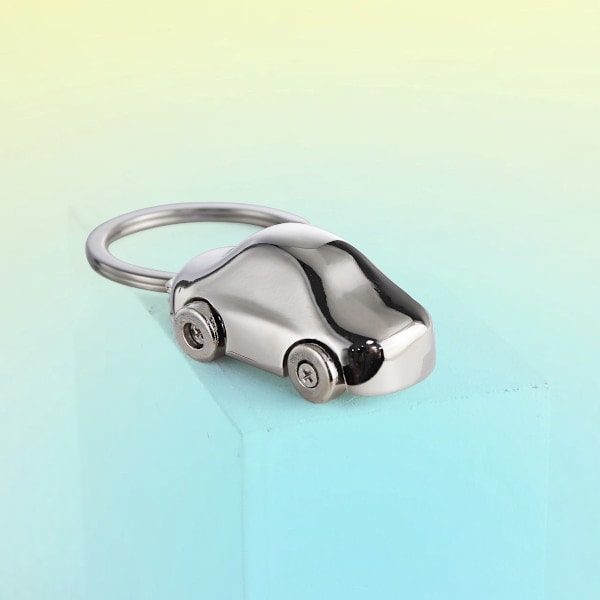 Stilren Lyxig Metall Nyckelring Bilmodell Nyckelring Racing Bil Nyckelring För Man Kvinna Gåva, Silver.